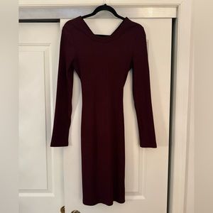 Open Back Tie MIDI Dress